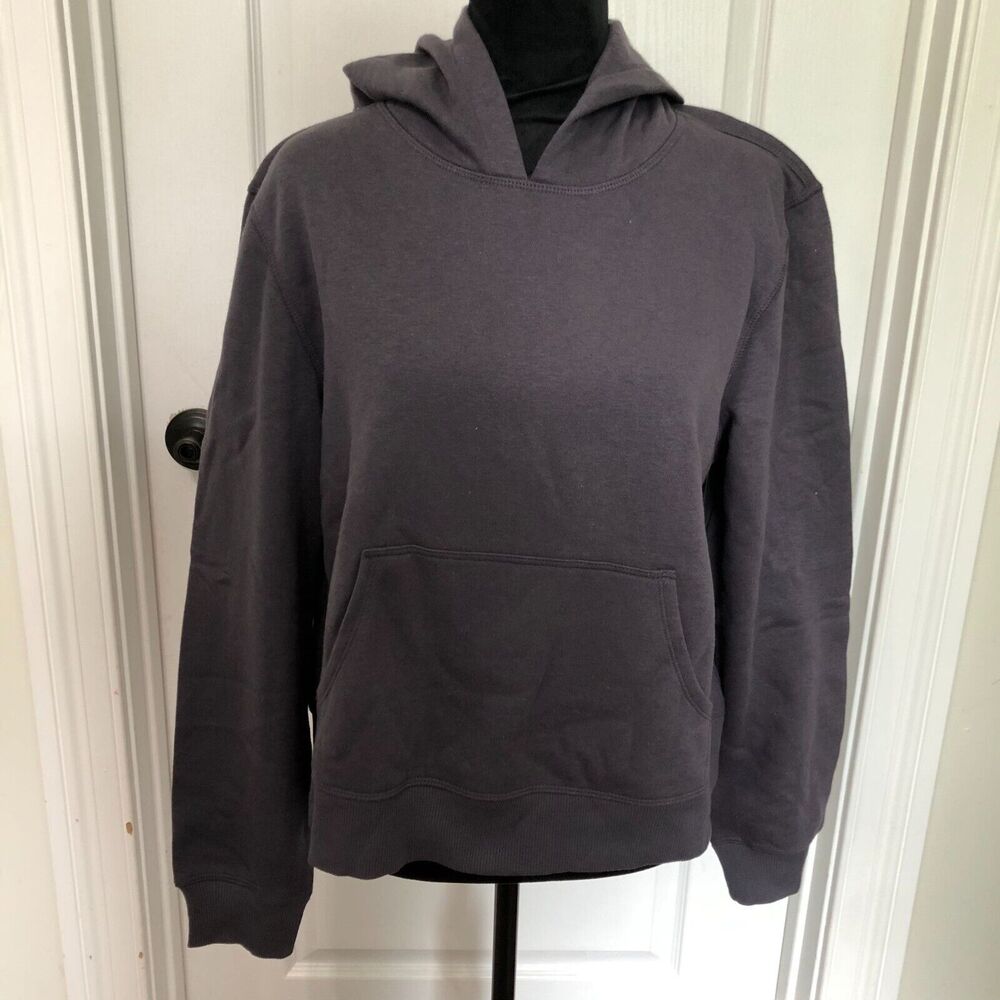 Ideology Women Deep Charcoal Fleece Hoodie Pullover Sweatshirt Size Medium NWT‎